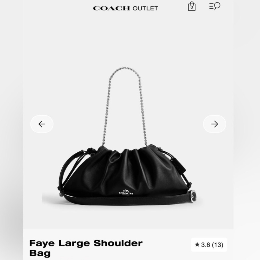 Coach Black Faye Large Shoulder Bag
